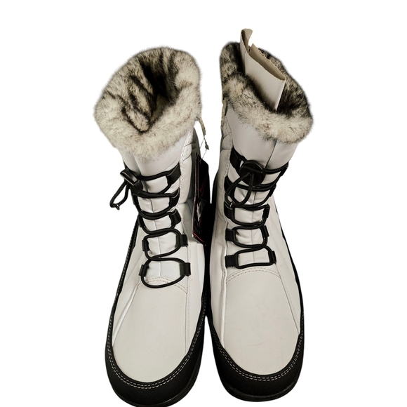 Totes Women's White and Black Winter Boots - Picture 2 of 6